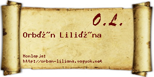 Orbán Liliána névjegykártya