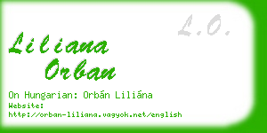 liliana orban business card