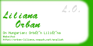 liliana orban business card